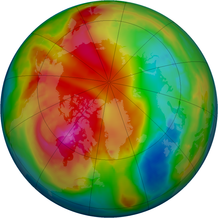 Arctic ozone map for 26 January 2010